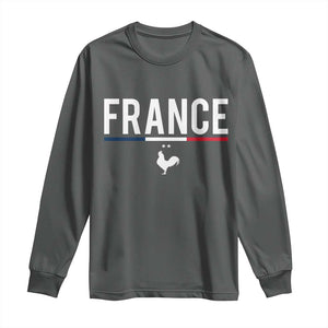 France Gallic Rooster Sports Throwback Design Vintage French Flag Long Sleeve Shirt