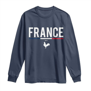France Gallic Rooster Sports Throwback Design Vintage French Flag Long Sleeve Shirt