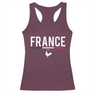 France Gallic Rooster Sports Throwback Design Vintage French Flag Racerback Tank Top