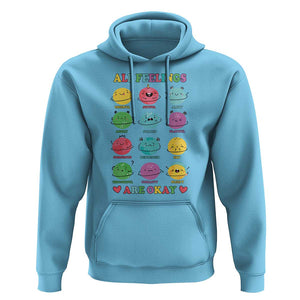 All Feelings Are Okay Hoodie School Teacher Psychologist Counselor Planets Back To School TS11 Sky Print Your Wear