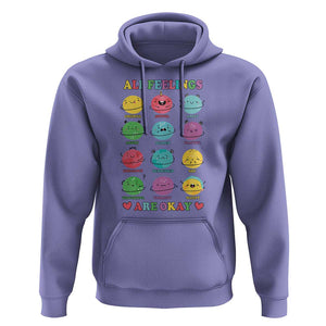 All Feelings Are Okay Hoodie School Teacher Psychologist Counselor Planets Back To School TS11 Violet Print Your Wear