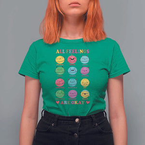 All Feelings Are Okay T Shirt For Women School Teacher Psychologist Counselor Planets Back To School TS11 Irish Green Print Your Wear