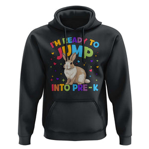 I'm Ready To Jump Into Pre-K Hoodie Back To School Rabbit Heart TS11 Black Print Your Wear