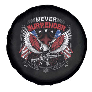 Trump 2024 Spare Tire Cover Never Surrender Presidential Election Eagle US Flag TS11 Print Your Wear