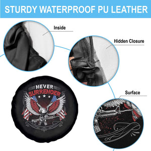 Trump 2024 Spare Tire Cover Never Surrender Presidential Election Eagle US Flag TS11 Print Your Wear