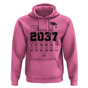 Class of 2037 Hoodie Grow With Me Pre-k To 12th Grade Handprint Mortarboard TS11 Azalea Print Your Wear