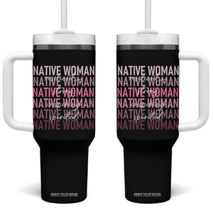 Native Woman Resilient Strong Inspiring Spirited Tumbler With Handle American Indian Pride TS11 One Size: 40 oz Black Print Your Wear