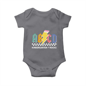 ABCD Kindergarten Rock And Roll Baby Onesie Teachers Back To School TS11 Charcoal Print Your Wear