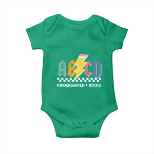 ABCD Kindergarten Rock And Roll Baby Onesie Teachers Back To School TS11 Irish Green Print Your Wear