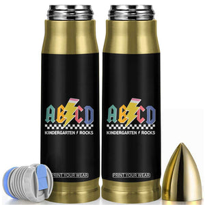 ABCD Kindergarten Rock And Roll Bullet Tumbler Teachers Back To School TS11 Black Print Your Wear