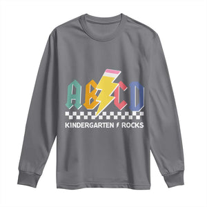 ABCD Kindergarten Rock And Roll Long Sleeve Shirt Teachers Back To School TS11 Charcoal Print Your Wear