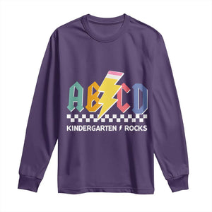 ABCD Kindergarten Rock And Roll Long Sleeve Shirt Teachers Back To School TS11 Purple Print Your Wear