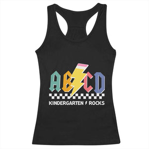 ABCD Kindergarten Rock And Roll Racerback Tank Top Teachers Back To School TS11 Black Print Your Wear