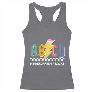 ABCD Kindergarten Rock And Roll Racerback Tank Top Teachers Back To School TS11 Charcoal Print Your Wear