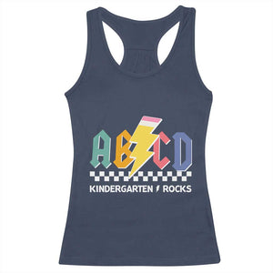 ABCD Kindergarten Rock And Roll Racerback Tank Top Teachers Back To School TS11 Navy Print Your Wear