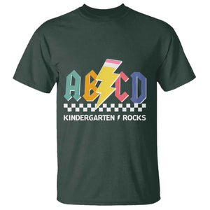 ABCD Kindergarten Rock And Roll T Shirt Teachers Back To School TS11 Dark Forest Green Print Your Wear