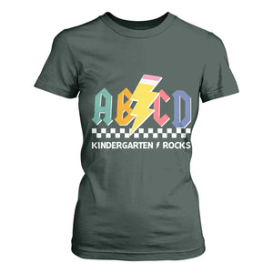 ABCD Kindergarten Rock And Roll T Shirt For Women Teachers Back To School TS11 Dark Forest Green Print Your Wear