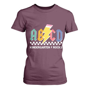 ABCD Kindergarten Rock And Roll T Shirt For Women Teachers Back To School TS11 Maroon Print Your Wear