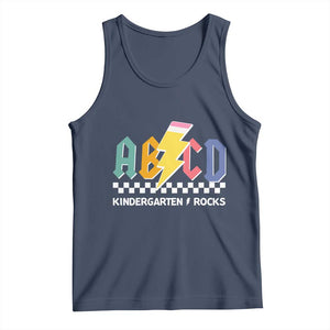 ABCD Kindergarten Rock And Roll Tank Top Teachers Back To School TS11 Navy Print Your Wear