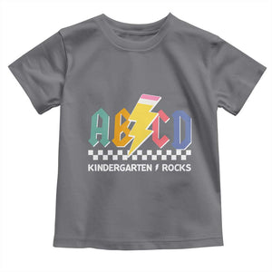 ABCD Kindergarten Rock And Roll Toddler T Shirt Teachers Back To School TS11 Charcoal Print Your Wear
