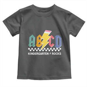 ABCD Kindergarten Rock And Roll Toddler T Shirt Teachers Back To School TS11 Dark Heather Print Your Wear