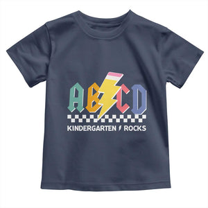ABCD Kindergarten Rock And Roll Toddler T Shirt Teachers Back To School TS11 Navy Print Your Wear