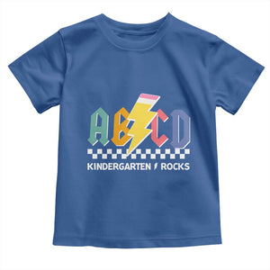 ABCD Kindergarten Rock And Roll Toddler T Shirt Teachers Back To School TS11 Royal Blue Print Your Wear