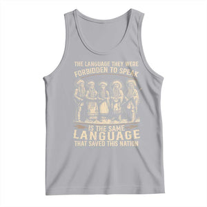 Native American Warrior Tank Top The Language They Were Forbidden To Speak Saved This Nation TS11 Athletic Heather Print Your Wear