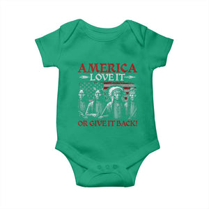 America Love It Or Give It Back Baby Onesie Native American Chiefs USA Flag TS11 Irish Green Print Your Wear