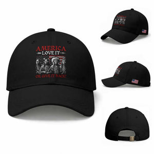America Love It Or Give It Back Baseball Cap Native American Chiefs USA Flag