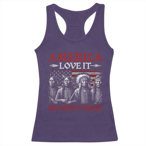 America Love It Or Give It Back Racerback Tank Top Native American Chiefs USA Flag TS11 Purple Print Your Wear