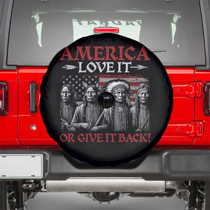 America Love It Or Give It Back Spare Tire Cover Native American Chiefs USA Flag TS11 Black Print Your Wear