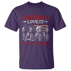 America Love It Or Give It Back T Shirt Native American Chiefs USA Flag TS11 Purple Print Your Wear
