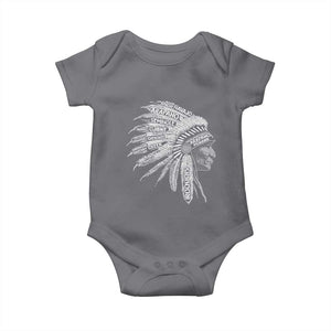 Native American Tribes Baby Onesie Vintage Indian American Chief TS11 Charcoal Print Your Wear