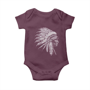 Native American Tribes Baby Onesie Vintage Indian American Chief TS11 Maroon Print Your Wear