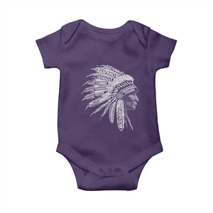 Native American Tribes Baby Onesie Vintage Indian American Chief TS11 Purple Print Your Wear