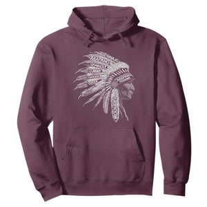 Native American Tribes Hoodie Vintage Indian American Chief TS11 Maroon Print Your Wear