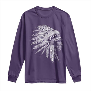 Native American Tribes Long Sleeve Shirt Vintage Indian American Chief TS11 Purple Print Your Wear