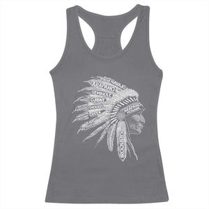 Native American Tribes Racerback Tank Top Vintage Indian American Chief TS11 Charcoal Print Your Wear