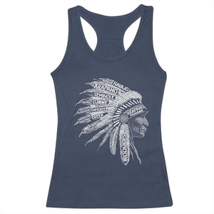 Native American Tribes Racerback Tank Top Vintage Indian American Chief TS11 Navy Print Your Wear