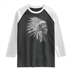Native American Tribes Raglan Shirt Vintage Indian American Chief TS11 Black White Print Your Wear