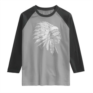 Native American Tribes Raglan Shirt Vintage Indian American Chief TS11 Sport Gray Black Print Your Wear