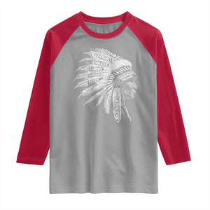 Native American Tribes Raglan Shirt Vintage Indian American Chief TS11 Sport Gray Red Print Your Wear
