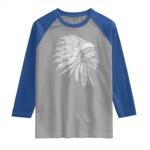 Native American Tribes Raglan Shirt Vintage Indian American Chief TS11 Sport Gray Royal Print Your Wear