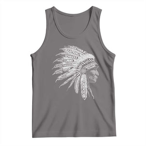 Native American Tribes Tank Top Vintage Indian American Chief TS11 Deep Heather Print Your Wear