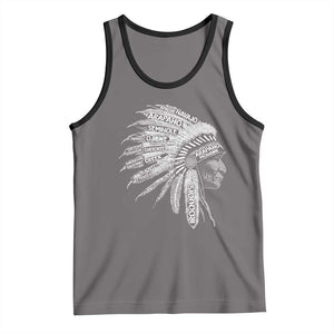 Native American Tribes Tank Top Vintage Indian American Chief TS11 Deep Heather Black Print Your Wear