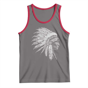 Native American Tribes Tank Top Vintage Indian American Chief TS11 Deep Heather Red Print Your Wear