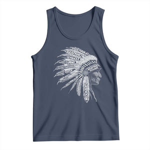 Native American Tribes Tank Top Vintage Indian American Chief TS11 Navy Print Your Wear