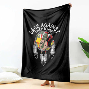 Funny Sage Against The Machine Throw Blanket Native American Sage Medicine Wheel TS11 Print Your Wear