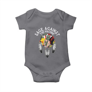 Funny Sage Against The Machine Baby Onesie Native American Sage Medicine Wheel TS11 Charcoal Print Your Wear